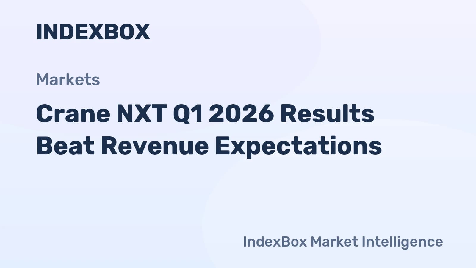 Crane NXT Reports Q1 2026 Earnings: Revenue Beats Estimates, EPS Tops Forecast - News and Statistics