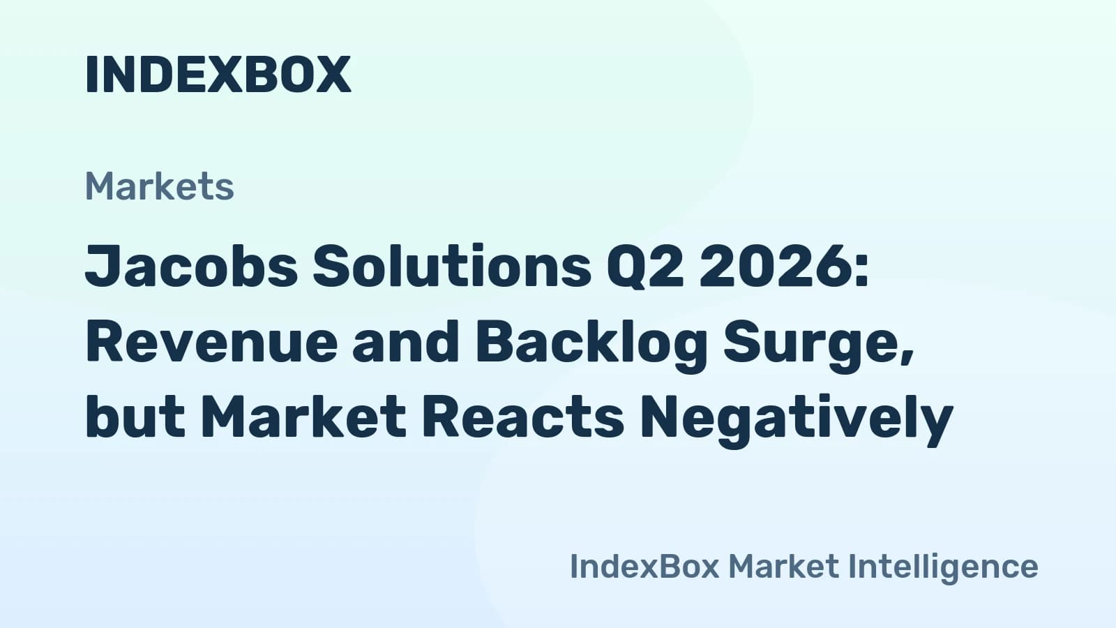 Jacobs Solutions Fiscal Q2 2026 Results: Revenue Beat, Backlog Growth, and Analyst Questions - News and Statistics